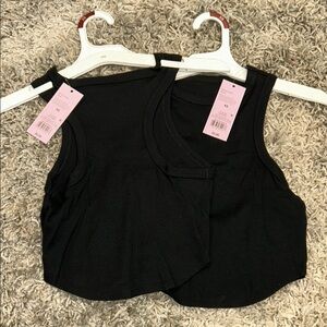 Wild Fable Black Asymmetrical Crop Tank Top 2 for 5$